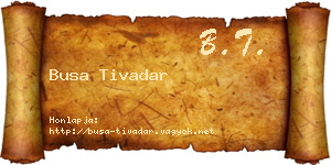 Busa Tivadar névjegykártya
